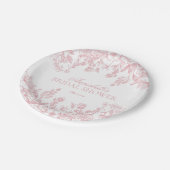 Assiettes En Carton Chinoiserie rose Fête des mariées florale Dessert (Angle)