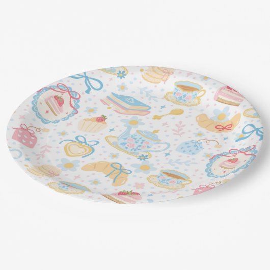Assiettes En Carton Chinoiserie Teatime Motif (Angle)