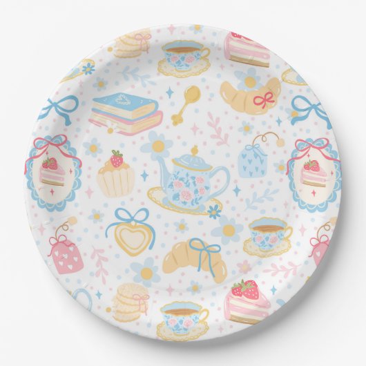 Assiettes En Carton Chinoiserie Teatime Motif (Devant)