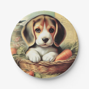 Assiettes En Carton Chiot Beagle vintage