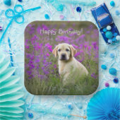 Assiettes En Carton Chiot de laboratoire jaune (Fête)