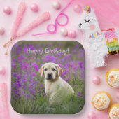 Assiettes En Carton Chiot de laboratoire jaune (Fête)