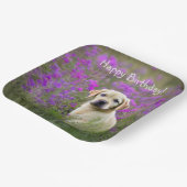 Assiettes En Carton Chiot de laboratoire jaune (Angulaire)