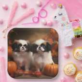 Assiettes En Carton Chiot japonais Chiot Automne Citrouille délice (Fête)