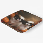 Assiettes En Carton Chiot japonais Chiot Automne Citrouille délice (Angulaire)