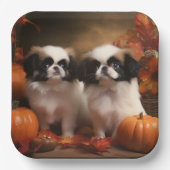Assiettes En Carton Chiot japonais Chiot Automne Citrouille délice (Recto)