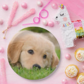 Assiettes En Carton Chiot mignon de golden retriever rêvant, partie (Fête)