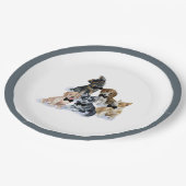 Assiettes En Carton Chiot pur | Cravate noire Élégant Baby shower mign (Angle)