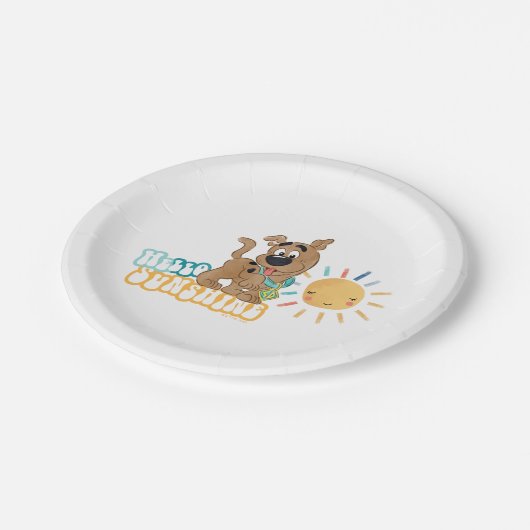 Assiettes En Carton Chiot Scooby-Doo "Bonjour soleil" (Angle)