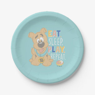 Assiettes En Carton Chiot Scooby-Doo "Mange, Dors, Joue, Répète"
