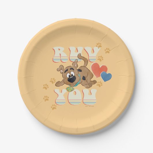 Assiettes En Carton Chiot Scooby-Doo "Ruv You" (Devant)