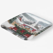 Assiettes En Carton Chiots de Noël Golden Retriever (Angulaire)