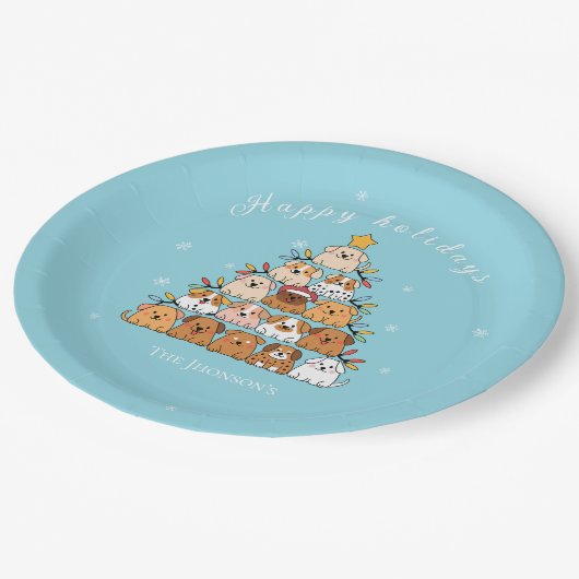 Assiettes En Carton Chiots mignons personnalisés amoureux des chiens d (Angle)