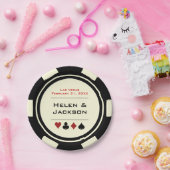 Assiettes En Carton Chip de poker noir et blanc Las Vegas Thème (Fête)
