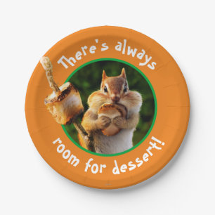 Assiettes En Carton Chipmunk Mangant Marshmallow