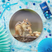Assiettes En Carton Chipmunk mangeant une arachide (Fête)