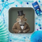 Assiettes En Carton Chipmunk victorien (Fête)