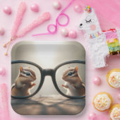 Assiettes En Carton Chipmunks à travers de grandes lunettes noires (Fête)