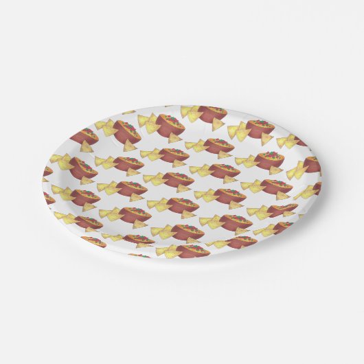 Assiettes En Carton Chips Chili Con Queso Blanco Nachos Fromage Dip (Angle)