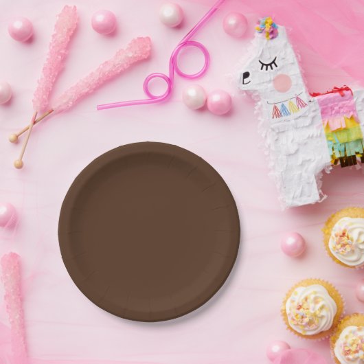 Assiettes En Carton Chocolat au lait solide Brown classique (Fête)
