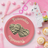 Assiettes En Carton Chocolat bonbon coeur rose amour mignon (Fête)