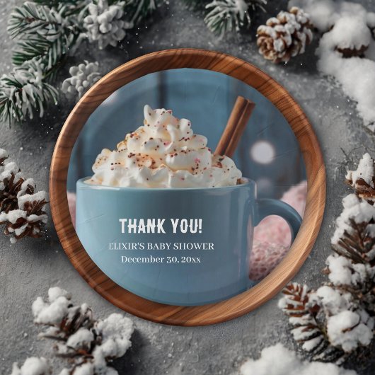 Assiettes En Carton Chocolat chaud avec crème humide Baby shower confo