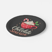 Assiettes En Carton Chocolat chaud saison Amateurs de Noël (Angle)