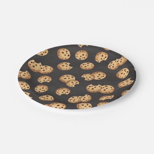 Assiettes En Carton Chocolat Chip Cookies Chalkboard Anniversaire Papi (Angle)