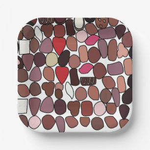 Assiettes En Carton Chocolat confiserie Bonbons fête d'anniversaire