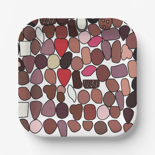 Assiettes En Carton Chocolat confiserie Bonbons fête d'anniversaire (Recto)