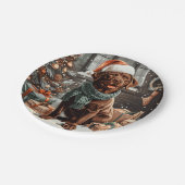 Assiettes En Carton Chocolat de Noël Labrador Retriever Chien (Angle)