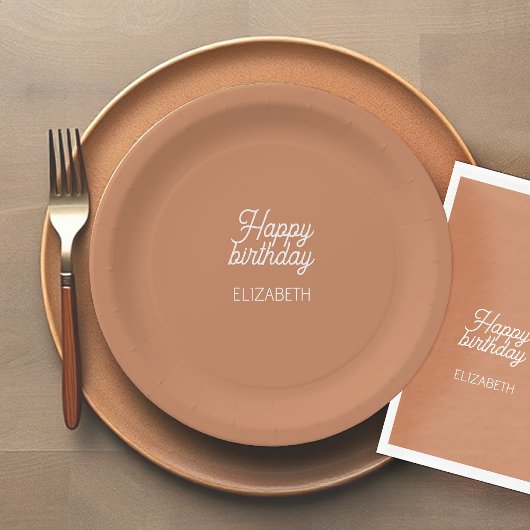 Assiettes En Carton Chocolat doux Brown Anniversaire