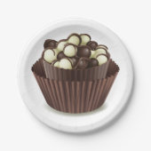 Assiettes En Carton Chocolat en coupe de chocolat (Devant)