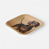 Assiettes En Carton Chocolat et chien Tan Dachshund (Angulaire)