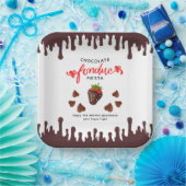 Assiettes En Carton Chocolat Fondue Fiesta Coeurs fraises Anniversaire (Fête)