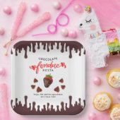 Assiettes En Carton Chocolat Fondue Fiesta Coeurs fraises Anniversaire (Fête)