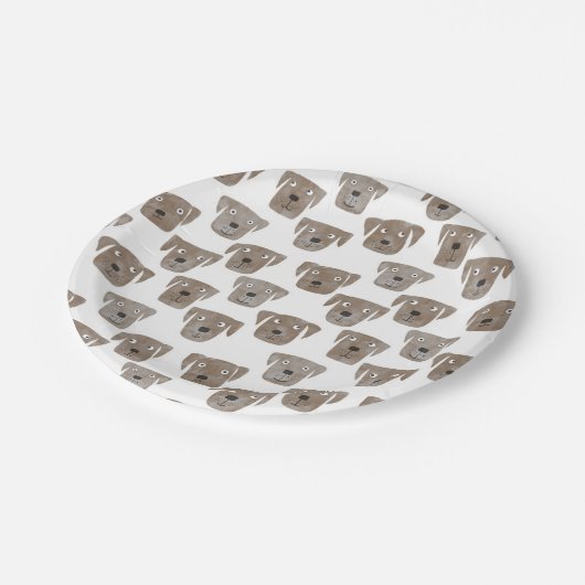 Assiettes En Carton Chocolat Labrador Retriever Chien Motif mignon (Angle)