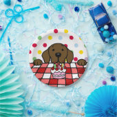 Assiettes En Carton Chocolat Labrador vous observant anniversaire (Fête)