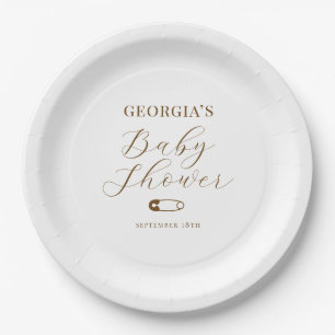 Assiettes En Carton Chocolat Marron Chic Baby Shower