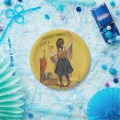 Assiettes En Carton Chocolat Menier Petite fille Mur écriture (Fête)