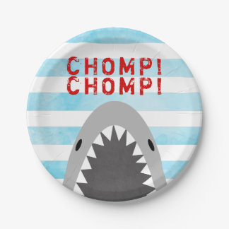 Assiettes En Carton Chomp Chomp Thème de requin Anniversaire Garçon ra