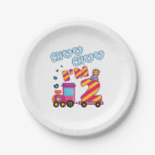 Assiettes En Carton Choo Choo I m 2 2e train d'anniversaire (Devant)