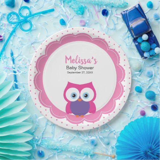 Assiettes En Carton Chou fille rose Charming mignonne Yeux expressifs (Fête)