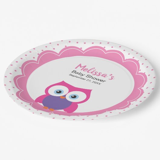 Assiettes En Carton Chou fille rose Charming mignonne Yeux expressifs (Angle)