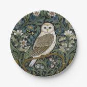Assiettes En Carton Chouette blanche style Art nouveau (Devant)