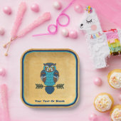 Assiettes En Carton Chouette d'art populaire nordique (Fête)