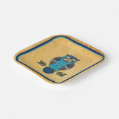 Assiettes En Carton Chouette d'art populaire nordique (Angulaire)