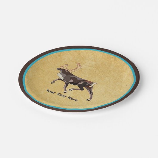 Assiettes En Carton Chouette d'art populaire nordique (Angle)