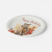 Assiettes En Carton Chouette d'automne - Anniversaire (Angle)