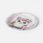 Assiettes En Carton Chouette de la petite fille Douche fleurie (Angle)